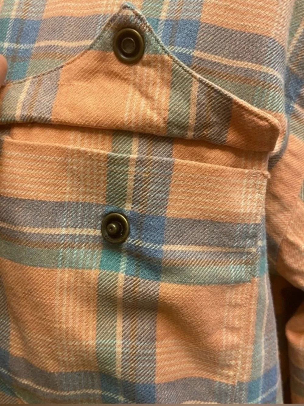 Vtg Polo Ralph Lauren Plaid Cotton Flannel Pearl Snap Shirt L Western CabinCore